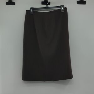 Garfield & Marks Brown Ribbed Pencil Office Skirt